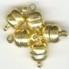 Magnetic - 5 Pair 7x11mm Gold Plated Button Clasp
